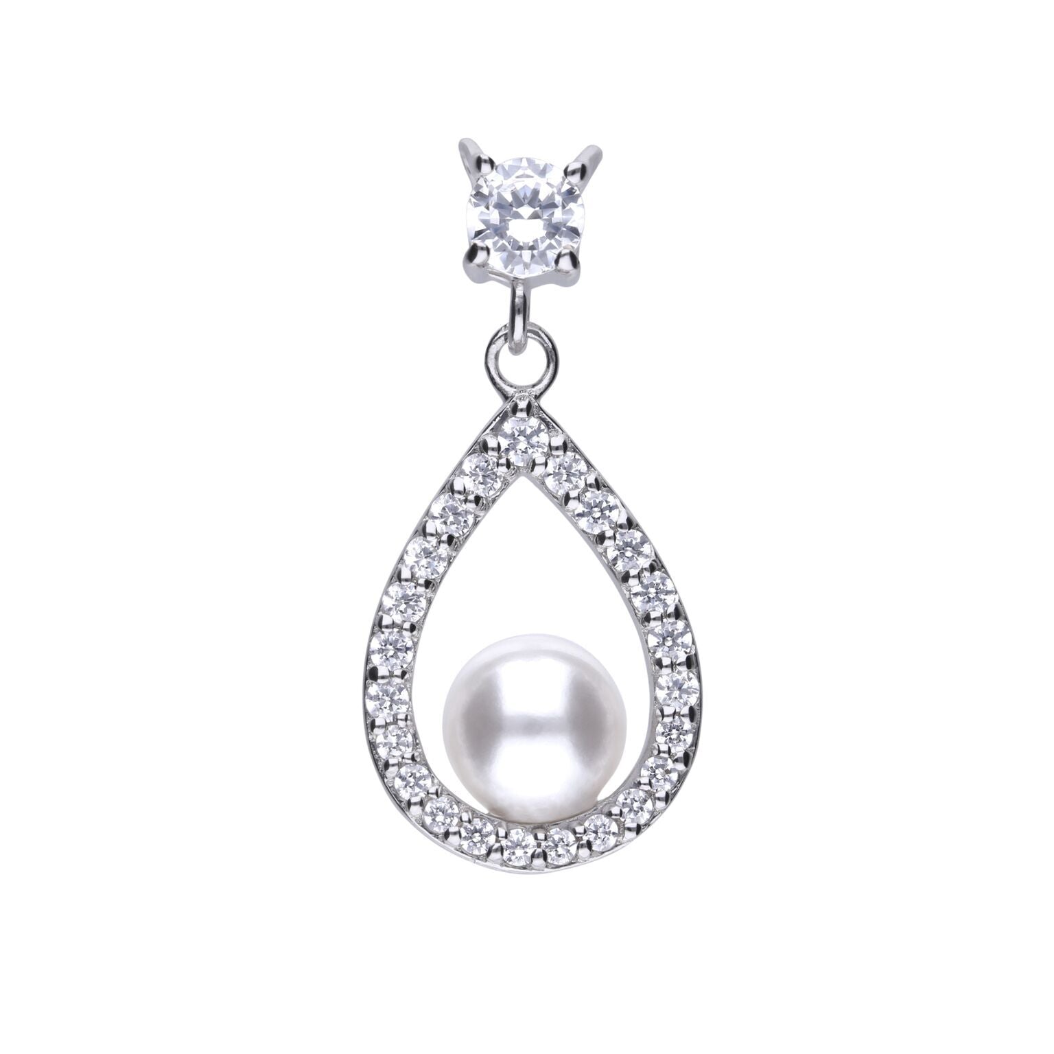 Pearl Open Teardrop Necklace P4620