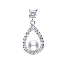 Load image into Gallery viewer, Pearl Open Teardrop Necklace P4620
