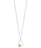 Silver & Gold Small Honeycomb and Bee Pendant