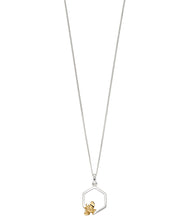 Load image into Gallery viewer, Silver &amp; Gold Small Honeycomb and Bee Pendant
