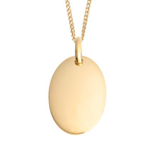 Load image into Gallery viewer, Recycled Silver Oval Tag Pendant With Yellow Gold Plating P5103
