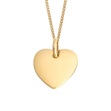Load image into Gallery viewer, Recycled Silver Heart Tag Pendant With Yellow Gold Plating P5105
