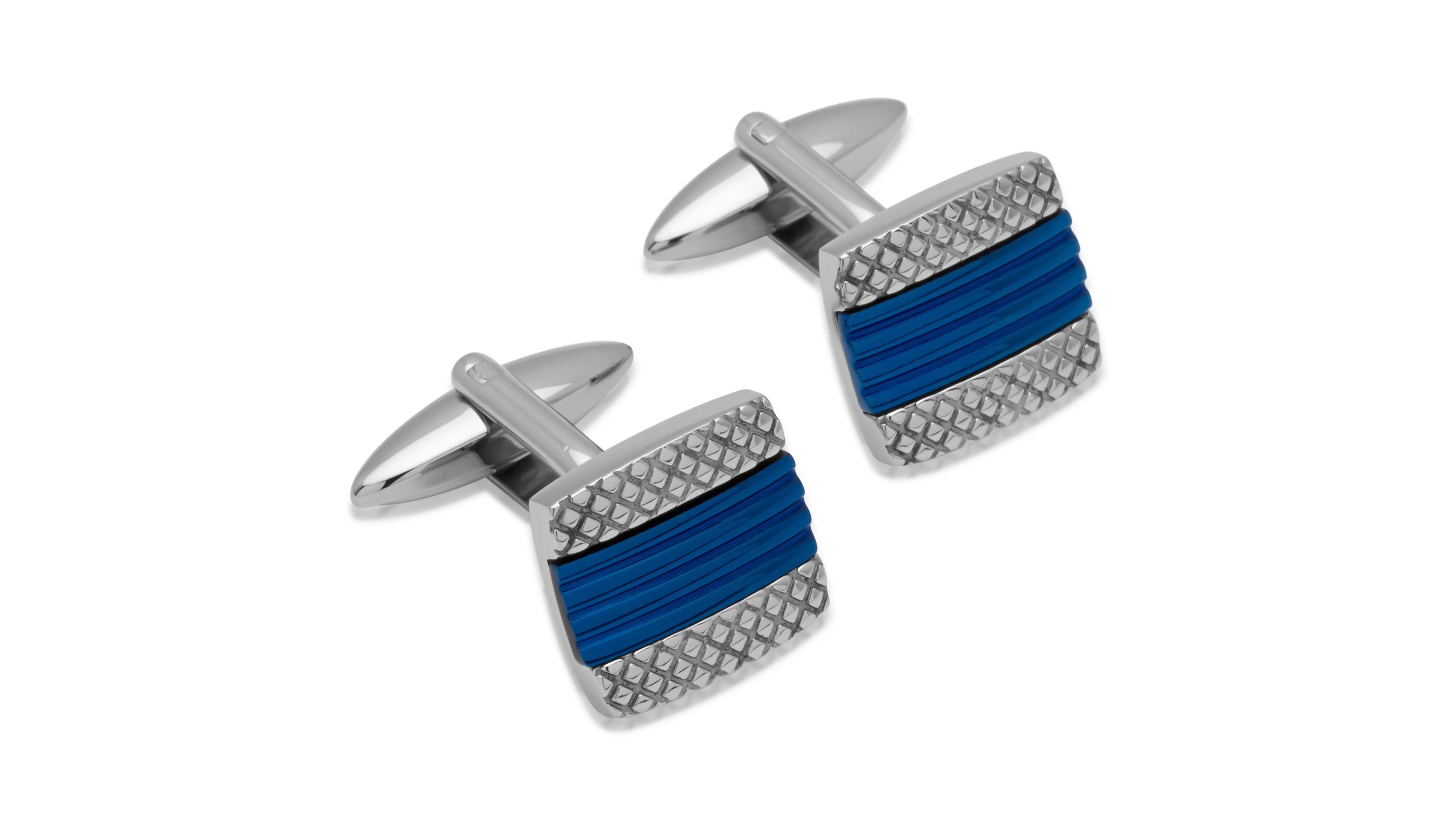 Stainless steel cufflinks with Blue Plating QC-144