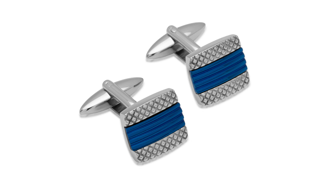 Stainless steel cufflinks with Blue Plating QC-144