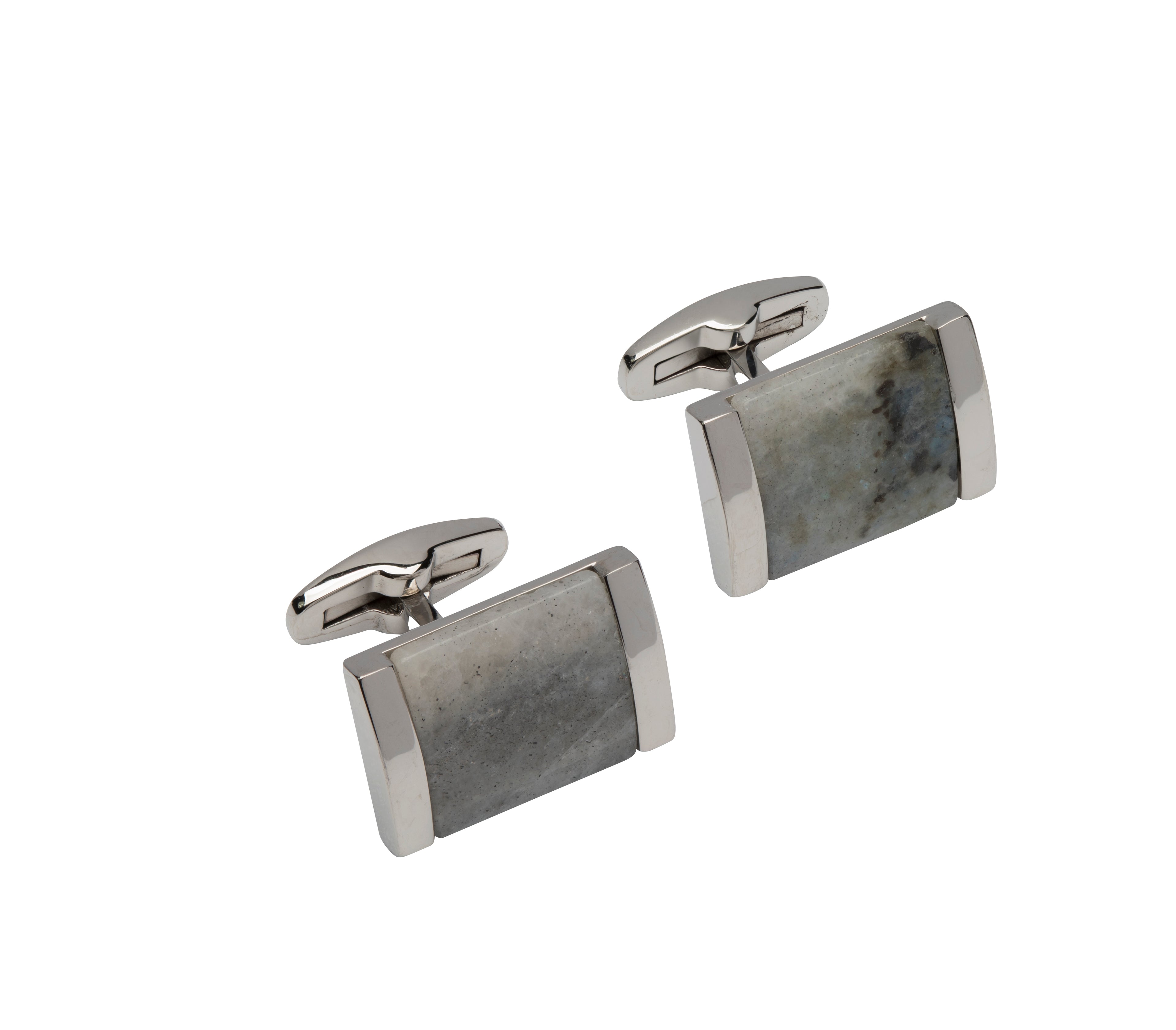 Stainless Steel Cufflinks with Labradorite QC-231