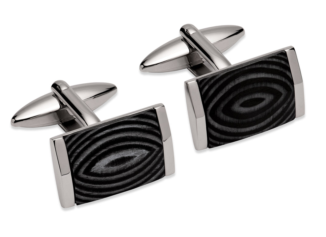 Steel Cufflinks with Carbon Composite Material QC-264