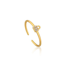 Load image into Gallery viewer, Gold Padlock Sparkle Ring R032-02G
