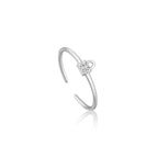 Silver Padlock Sparkle Ring R032-02H