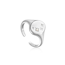 Load image into Gallery viewer, Silver Starry Kyoto Opal Adjustable Signet Ring R034-02H
