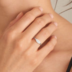 Silver Glam Adjustable Signet Ring R037-02H