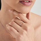 Silver Pearl Sparkle Adjustable Ring R043-01H