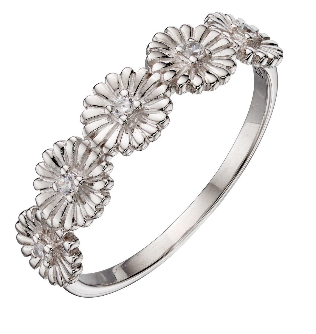 Silver Multi Daisy Ring