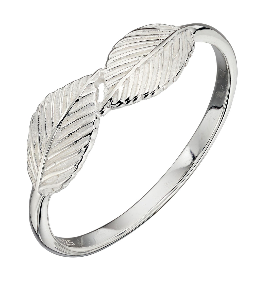 Silver Double Leaf Ring