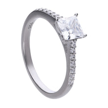 Load image into Gallery viewer, Princess Cut Zirconia Ring with Pave Set Shoulders R3748
