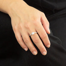Load image into Gallery viewer, Princess Cut Zirconia Ring with Pave Set Shoulders R3748
