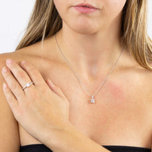 Load image into Gallery viewer, Princess Cut Zirconia Ring with Pave Set Shoulders R3748
