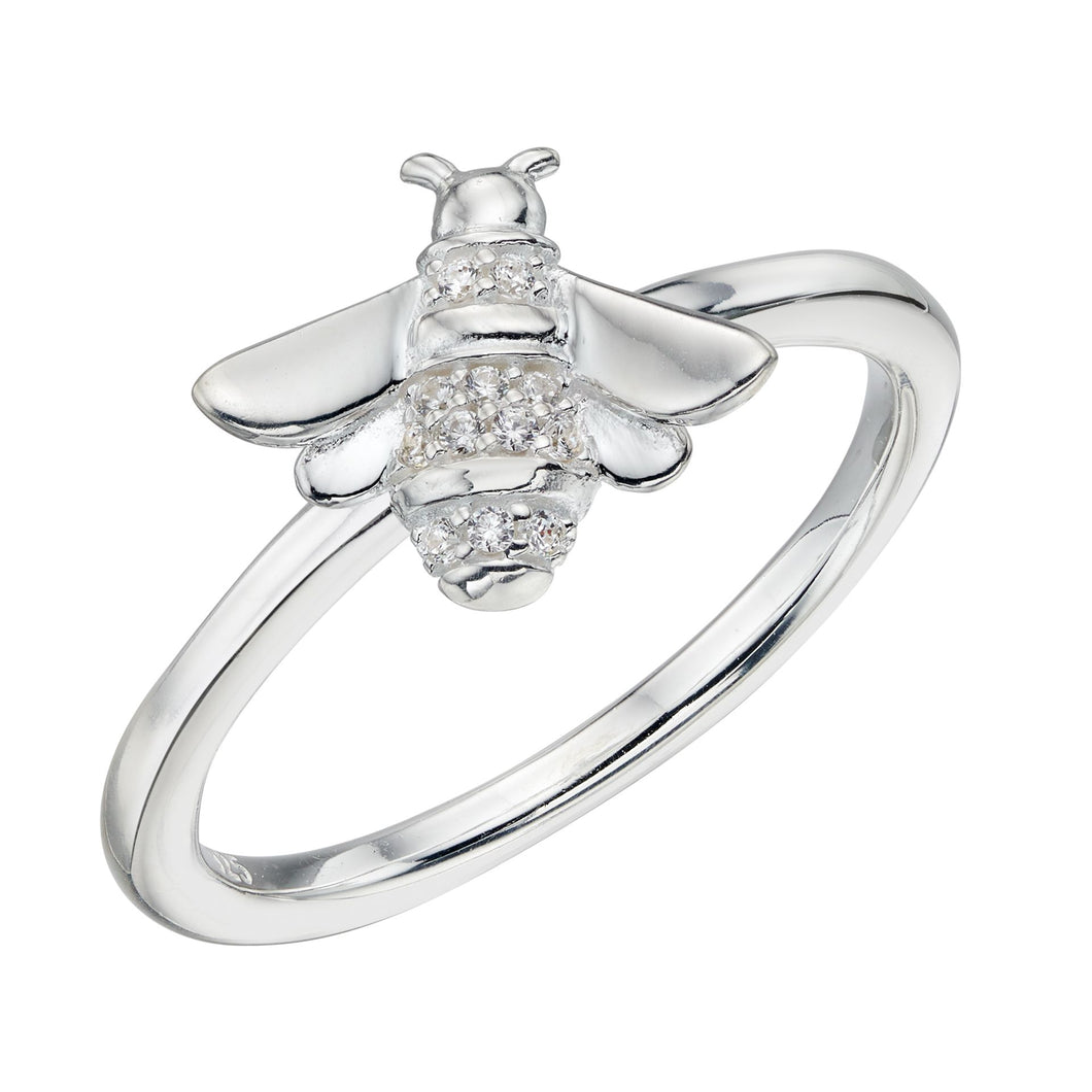 Cubic Zirconia Paved Bee Ring