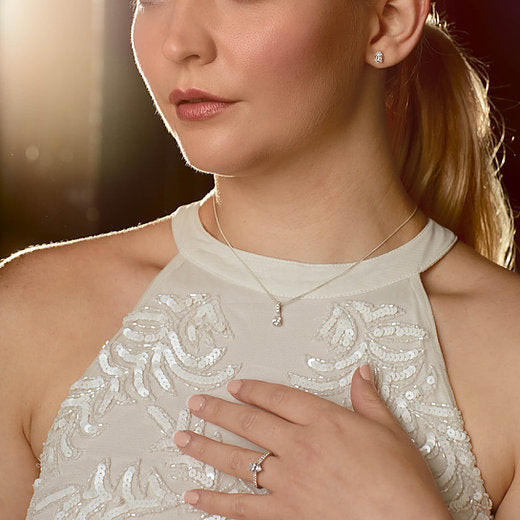 Shaped Zirconia Ring with Pave Shoulders R3781