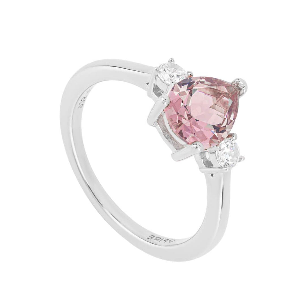 Teardrop Shaped Pink Diamonfire Zirconia Ring R3808