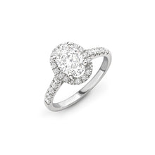 Load image into Gallery viewer, Platinum Oval Diamond Ring with Halo
