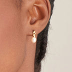 Gold Pearl Drop Stud Earrings E043-02G