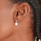 Silver Pearl Drop Stud Earrings E043-02H