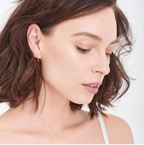 Silver Shimmer Stud Hook Earrings E003-07H