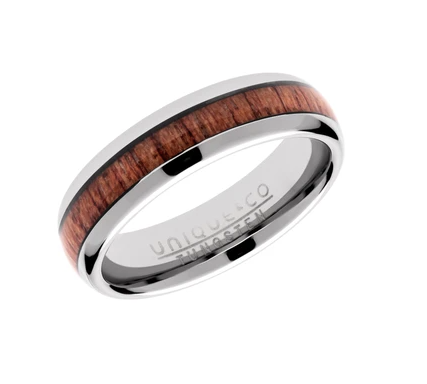 Tungsten Ring with Wood Inlay TUR-103