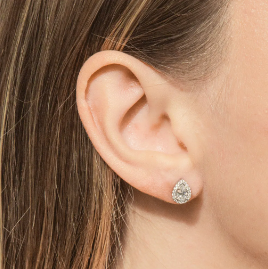 Teardrop Halo Earrings E5909