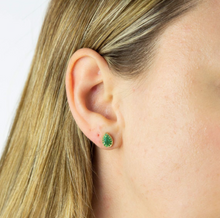 Load image into Gallery viewer, 9ct Gold Emerald Teardrop Earrings
