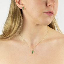Load image into Gallery viewer, 9ct Yellow Gold Cut Out Teardrop Pendant With Emeralds
