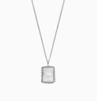 Silver Pure Moon Necklace with Moonstone
