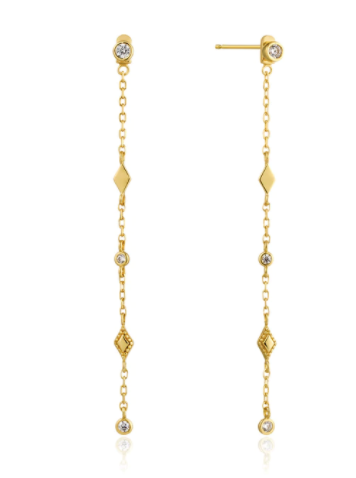 Gold Bohemia Shimmer Drop Earrings E016-06G