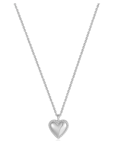 Silver Rope Heart Pendant Necklace N036-02H