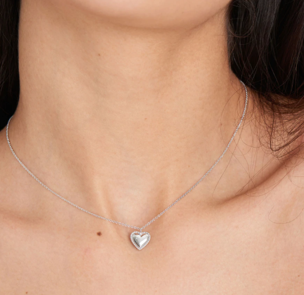 Silver Rope Heart Pendant Necklace N036-02H