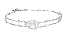 Load image into Gallery viewer, Teardrop Shaped Diamonfire Zirconia Bracelet With Double Chain B5331
