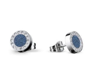 BERING Earrings | Silver Sparkling Blue | 707-179-05