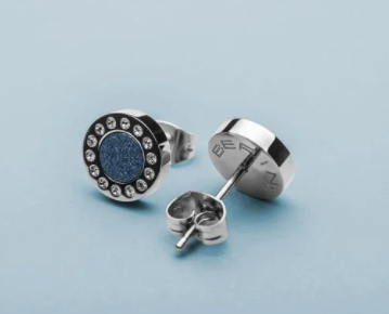 BERING Earrings | Silver Sparkling Blue | 707-179-05