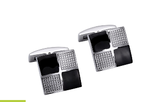 Steel Cufflinks with Black IP Plating QC-73