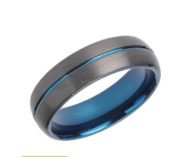 Tungsten Blue and Black Ring TUR-86