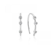 Load image into Gallery viewer, Silver Shimmer Stud Hook Earrings E003-07H
