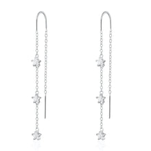 Load image into Gallery viewer, Silver Sparkling Star Threader Earrings
