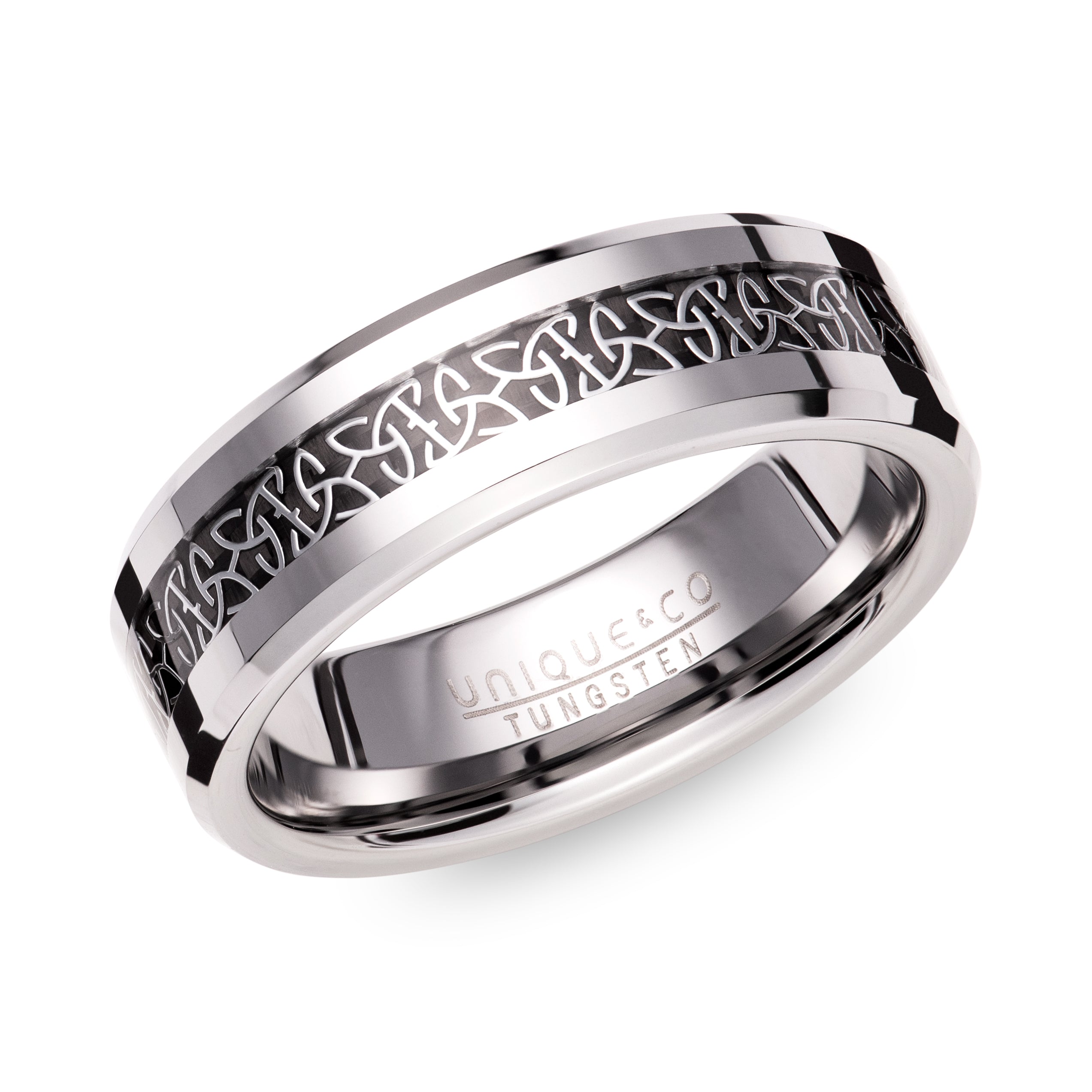 Tungsten Ring with Black Carbon Fibre 7mm TUR-149