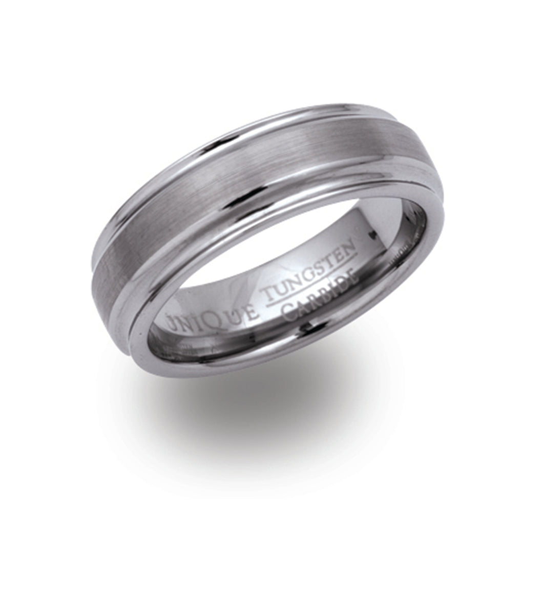 Matte & Polished Tungsten Ring TUR-19