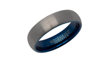 Load image into Gallery viewer, Tungsten Ring with Brushed Effect &amp; Blue Inner TUR-72
