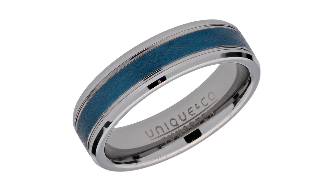 Tungsten Ring with Blue IP Plating TUR-89