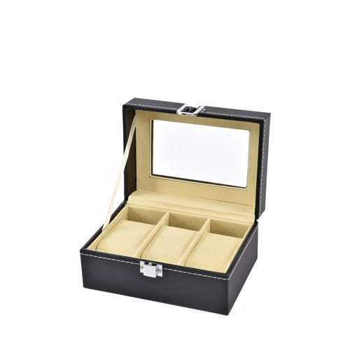 Watch box for 3 - Black