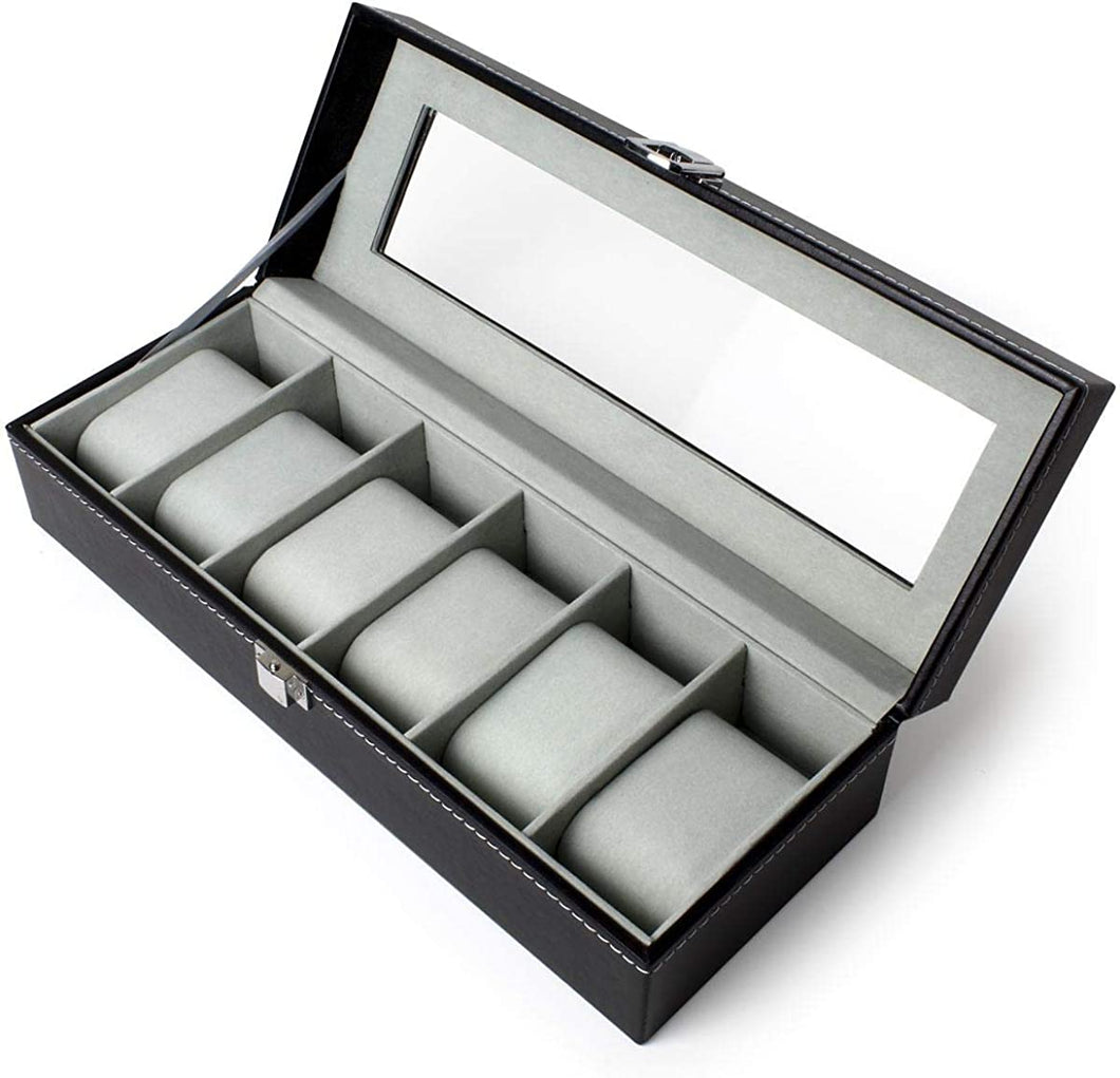 Watch box for 6 - Black and Grey