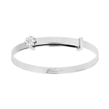 Load image into Gallery viewer, White Enamel Daisy Bangle With Diamond B4316
