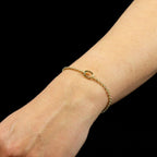 Gold Single Link Charm Bracelet B5314